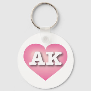 Alaska Pink Fade Heart - I love AK Key Ring