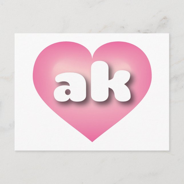 Alaska pink fade heart - I love ak Postcard (Front)