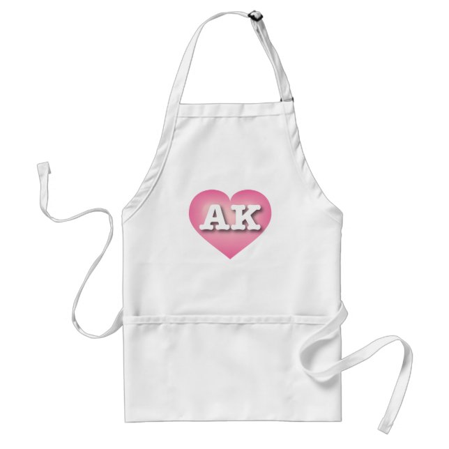 Alaska Pink Fade Heart - I love AK Standard Apron (Front)