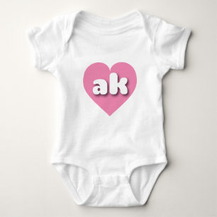 Alaska pink heart - I love ak Baby Bodysuit