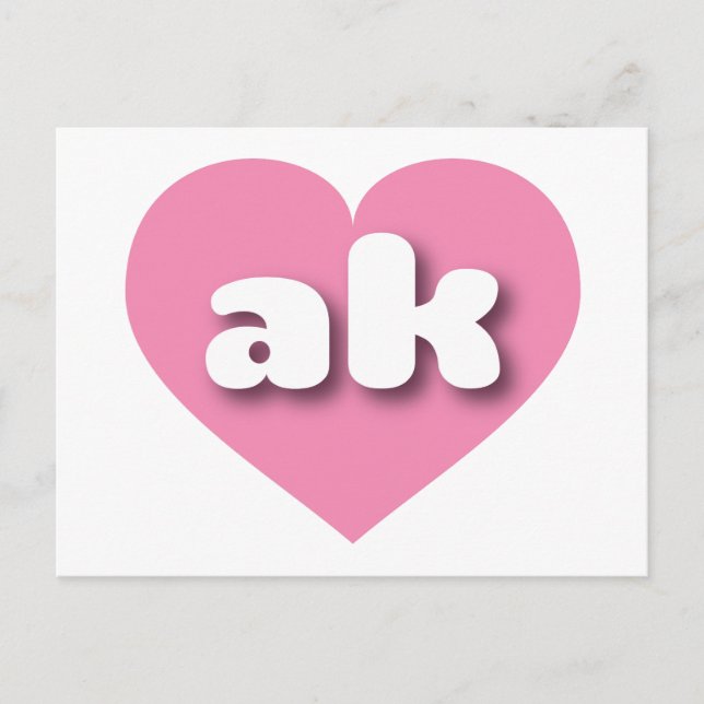 Alaska pink heart - I love ak Postcard (Front)
