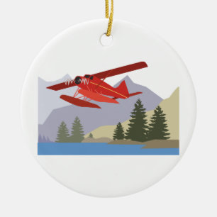 Alaska Plane Ceramic Tree Decoration