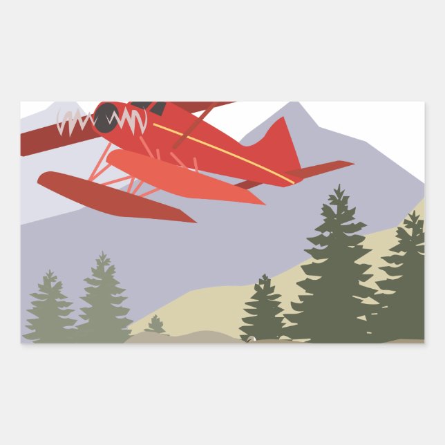 Alaska Plane Rectangular Sticker (Front)