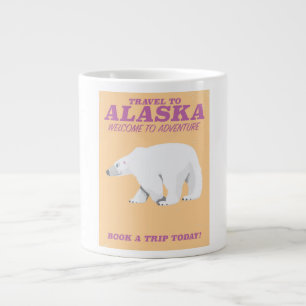 Alaska Polar Bear vintage travel poster Large Coffee Mug