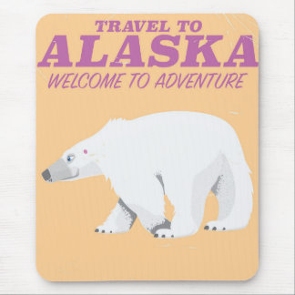 Alaska Polar Bear vintage travel poster Mouse Mat