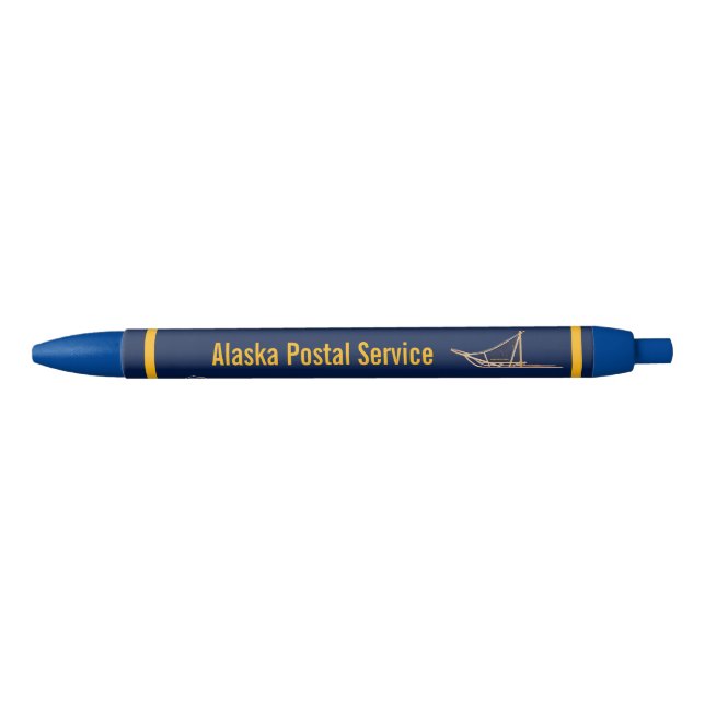 Alaska Postal Service Dog Sled Blue Ink Pen (Front)