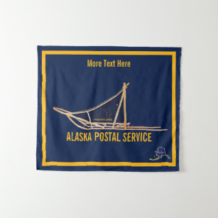 Alaska Postal Service Dog Sled Tapestry