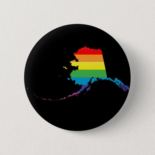 alaska pride. 6 cm round badge (Front)