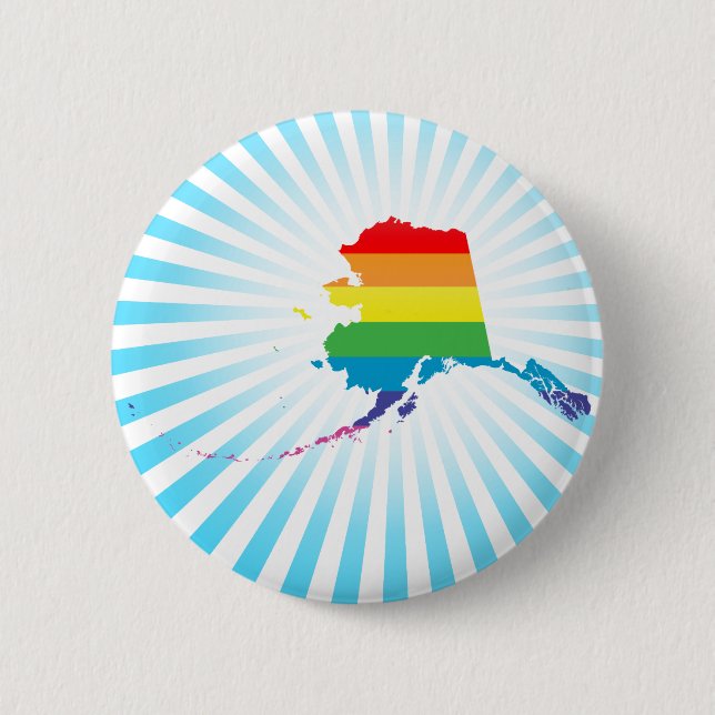 alaska pride. 6 cm round badge (Front)