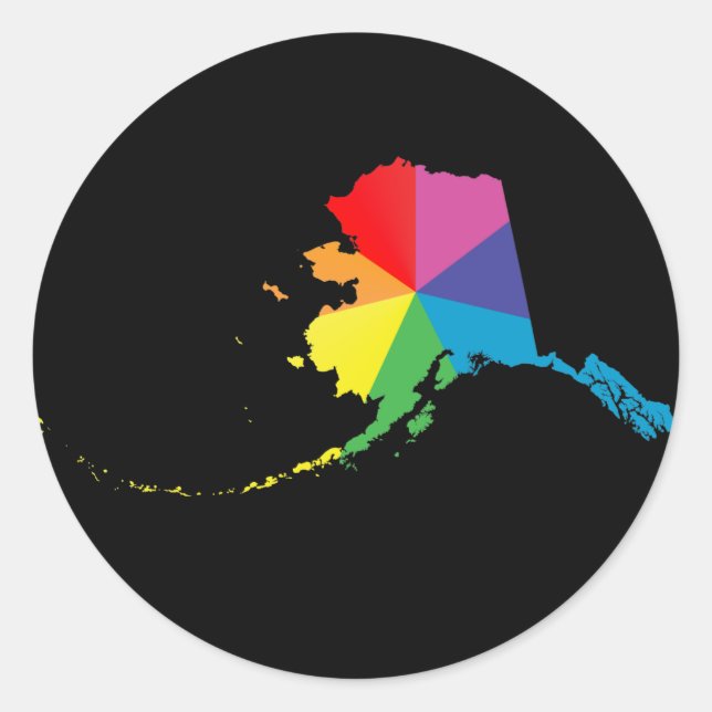 alaska pride. angled. classic round sticker (Front)