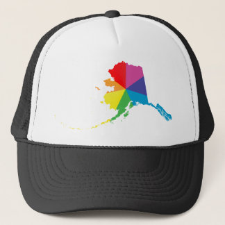 alaska pride. angled. trucker hat