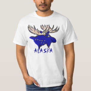 Alaska pride elk state flag customisable value tee