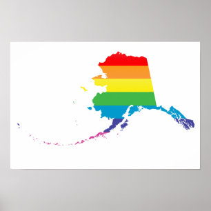 alaska pride. striped. poster