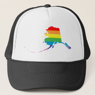 alaska pride. striped. trucker hat