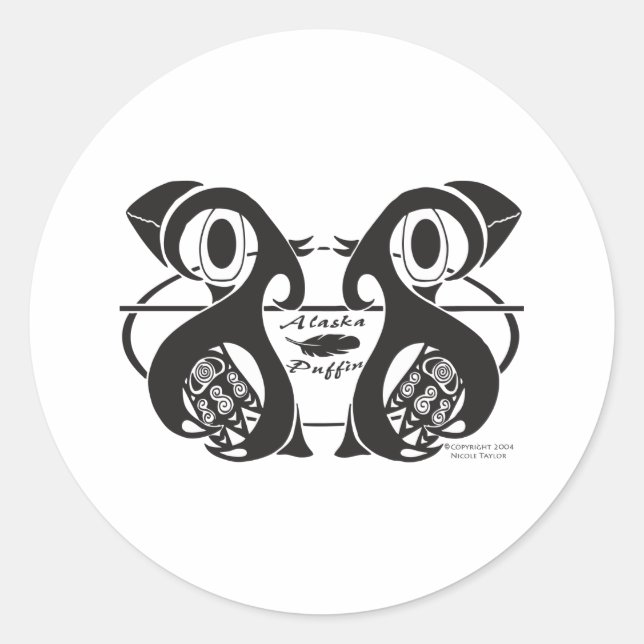 Alaska Puffin Classic Round Sticker (Front)