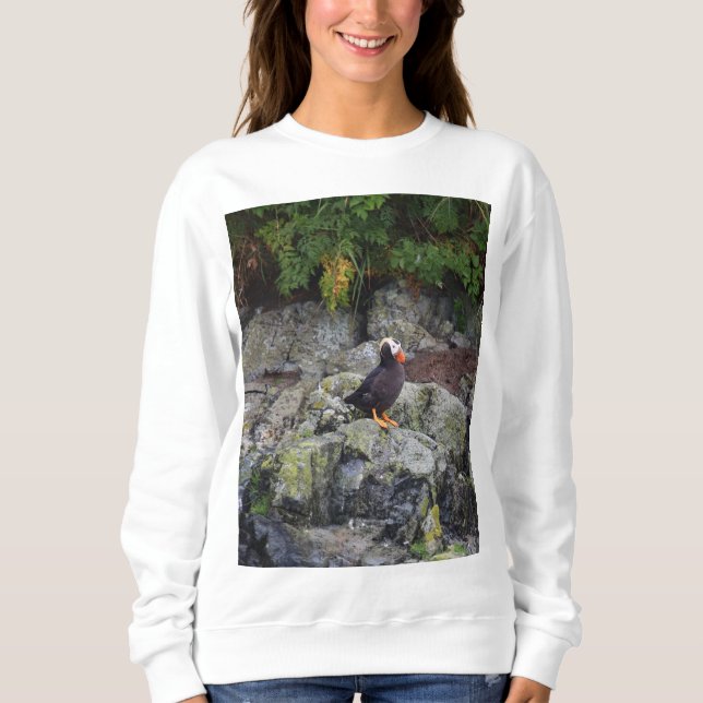 Alaska - Puffin on Rocks Sweatshirt (Front)