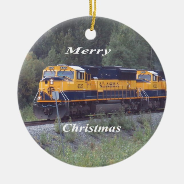 Alaska Railroad Ceramic Tree Decoration (Front)