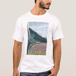 Alaska Railroad Scene - Curry, Alaska T-Shirt