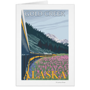 Alaska Railroad Scene - Gold Creek, Alaska