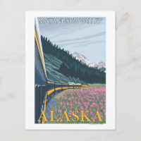 Alaska Railroad Scene - Matanuska Valley, Alaska