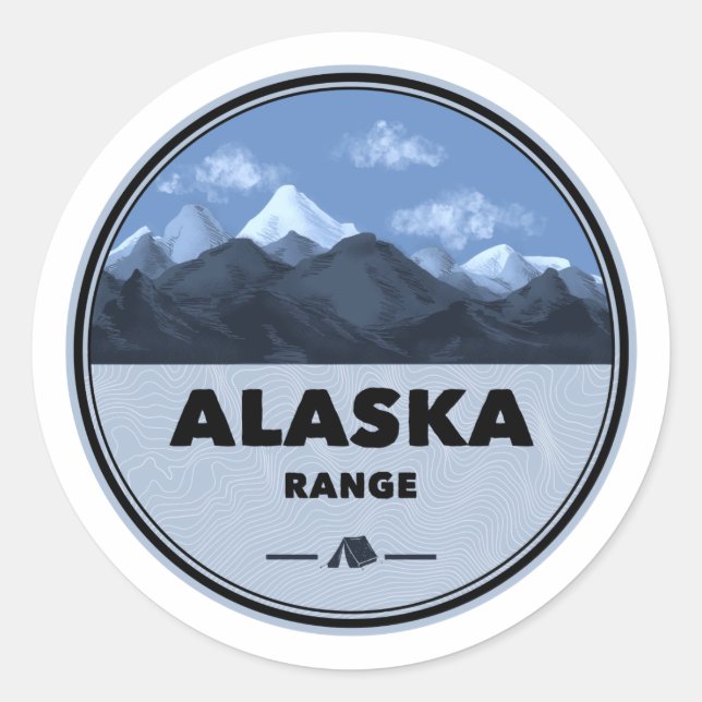Alaska Range Camping Classic Round Sticker (Front)