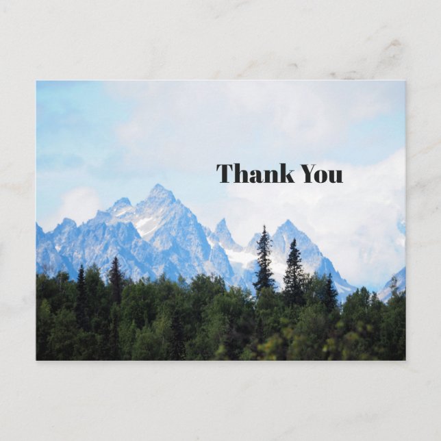 Alaska Range Mountain Landscape Photo Thank You Postcard (Front)