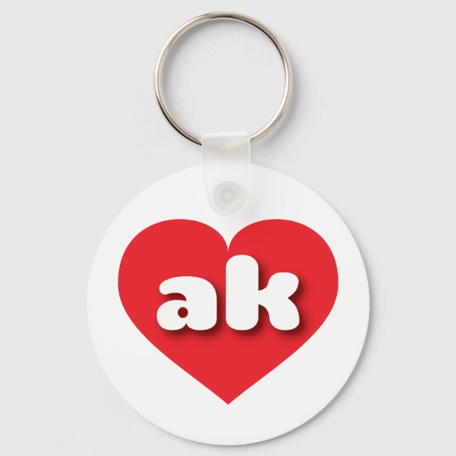 Alaska red heart - I love ak Key Ring (Front)