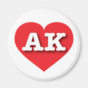 Alaska Red Heart - I love AK Magnet