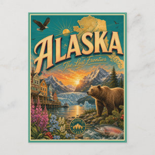 Alaska Retro Travel Souvenir Postcard