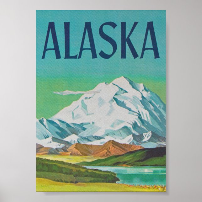 Alaska Retro Vintage Travel Poster (Front)