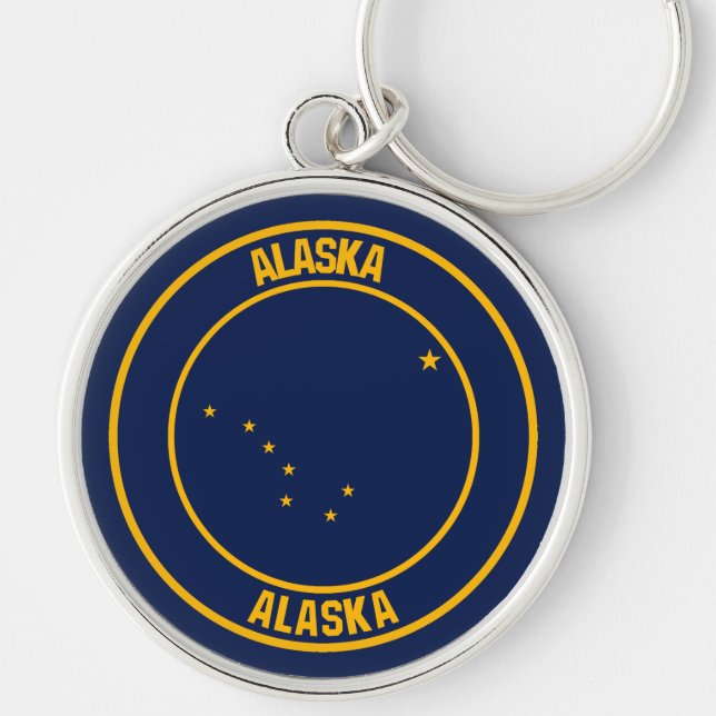Alaska Round Emblem Key Ring (Front)
