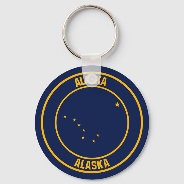 Alaska Round Emblem Key Ring (Front)
