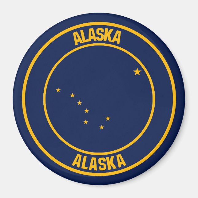 Alaska Round Emblem Magnet (Front)
