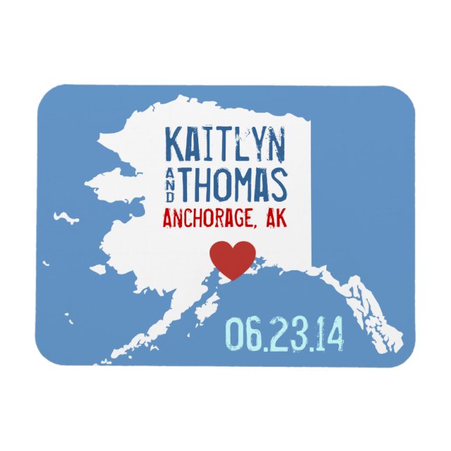 Alaska Save the Date - Customisable City Magnet (Horizontal)