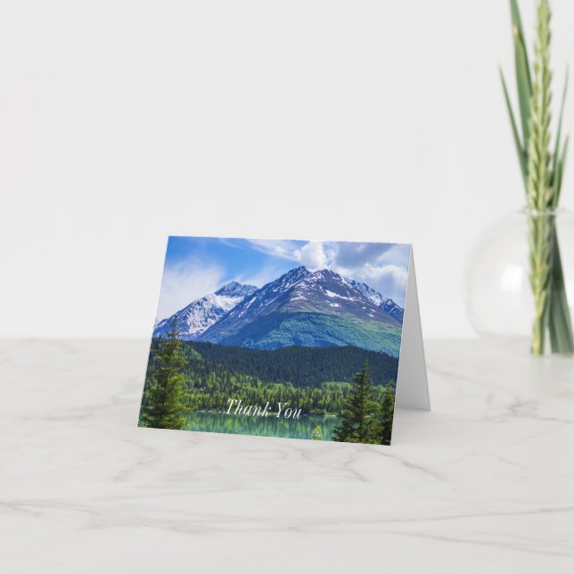 Alaska Scenic Byway Mountain Thank You Card (Front)