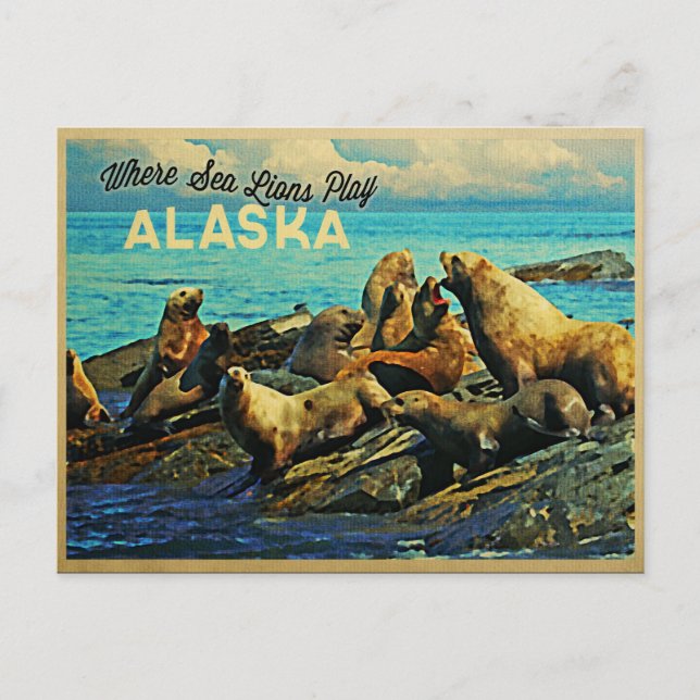 Alaska Sea Lions Postcard (Front)