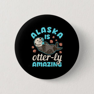 Alaska Sea Otter Vacation Souvenir 6 Cm Round Badge