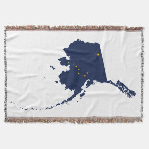 Alaska Shape in Flag Colours Throw Blanket