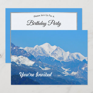 Alaska Snow Mountains Photo Birthday Invitation