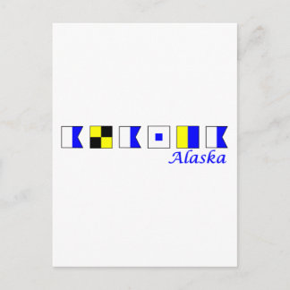 Alaska spelled in nautical flag alphabet postcard