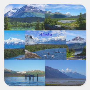 Alaska Square Sticker