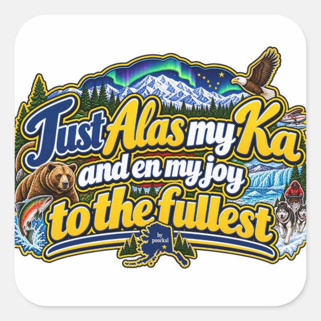Alaska  square sticker (Front)