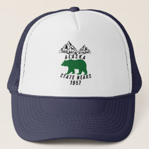 Alaska State Bears 1957 Retro Black Design Trucker Hat