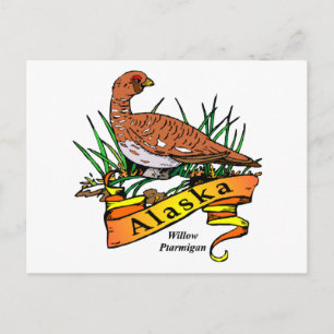 Alaska State Bird - Willow Ptarmigan Postcard
