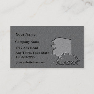 Alaska State Business card carved stone look