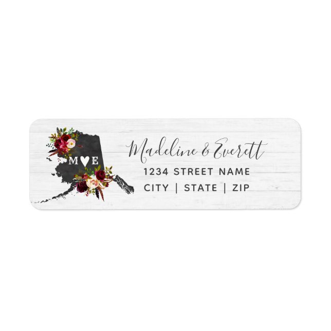 Alaska State Destination Wedding Return Address (Front)