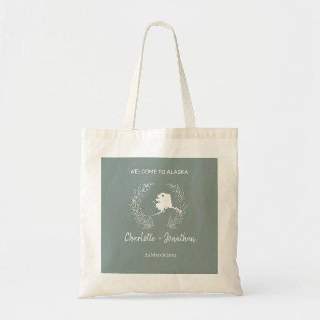 Alaska State Destination Wedding Welcome  Tote Bag (Front)