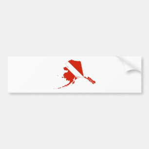 Alaska State Dive Flag Bumper Sticker