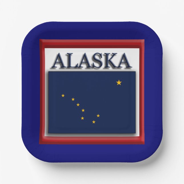 Alaska State Flag 7" Paper Plates (Front)