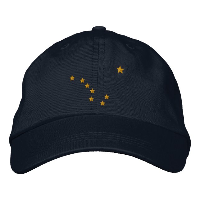 Alaska State Flag Design Embroidery Embroidered Hat (Front)